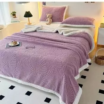 Утолщенное одеяло из молочного флиса кораллового цвета, одеяло для одного ребенка, одеяло для дневного сна в офисе, повседневная простыня из флиса Tafu 70x100cm 1pcs