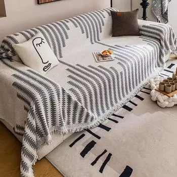 Утолщенное одеяло из шенилла, классическое полосатое одеяло для дивана, весеннее и летнее одеяло для кондиционирования воздуха, офисная шаль, подушка для дивана 180x130
