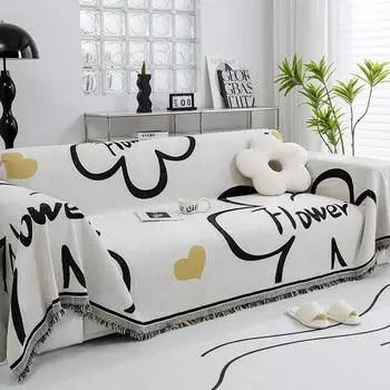 Утолщенное одеяло из синели, классическое черное полосатое одеяло для дивана, летнее нескользящее одеяло для дивана, офисная шаль, подушка, чехлы для дивана 180x130cm