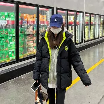 Утолщенное пальто большого размера, зимняя хлопковая куртка в корейском стиле для девочек S