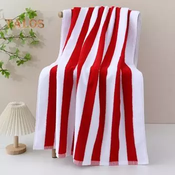 Утолщенное пляжное полотенце с контрастными полосками, очень быстро впитывающее, легкое одеяло, стеганое одеяло, легкое охлаждающее большое аква-одеяло L красный