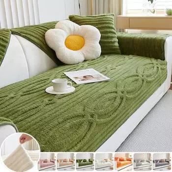 Утолщенное плюшевое полотенце для дивана, зимний теплый чехол для дивана в форме буквы L, универсальное одеяло для дивана с защитой от царапин для гостиной, домашнего декора A 70x70