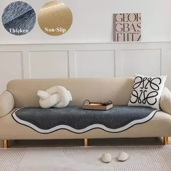 Утолщенное полотенце для дивана из шенилла, европейский универсальный чехол для дивана, нескользящий чехол для дивана, полотенце для дивана для гостиной, декоративная подкладка 70x70cm 1PC A