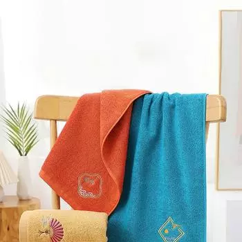 Утолщенное полотенце для лица, хлопковое полотенце для рук, банный халат для купания, банное полотенце для взрослых синий