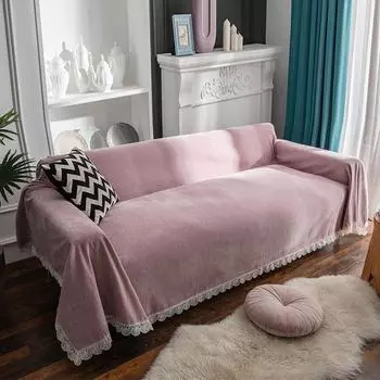Утолщенное скандинавское однотонное диванное полотенце из синели с полным покрытием, легкая ткань для рукоделия, роскошная универсальная диванная подушка для четырех сезонов, устойчивая к царапинам 180cm*130cm