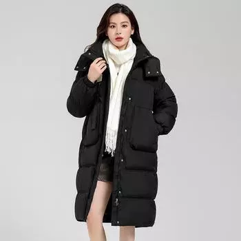 Утолщенное свободное зимнее женское хлопковое стеганое пальто плюс размер верхней одежды S