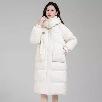 Утолщенное свободное зимнее женское хлопковое стеганое пальто плюс размер верхней одежды S