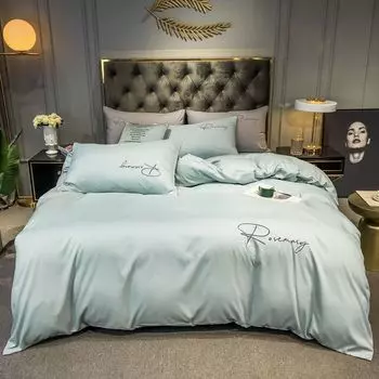 Утолщенное вышитое постельное белье, пододеяльник из четырех частей, простыня, комплект из трех частей для спальни 1.2m bed