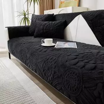 Утолщенные бархатные чехлы для диванов, нескользящий коврик для дивана, зимние теплые моющиеся чехлы для диванов для гостиной, однотонные мягкие диванные полотенца 70x70cm