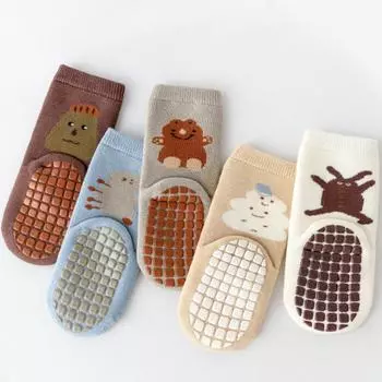 Утолщенные детские носки для батута, осенне-зимние детские носки до середины голени, теплые носки для малышей, мальчиков и девочек, домашние теплые носки для пола S кофейный