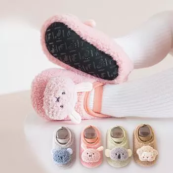 Утолщенные детские носки для обуви весна-лето с мягкой подошвой, нескользящие, для ходьбы, от 0 до 6 месяцев, амортизация перед шагом XS розовый