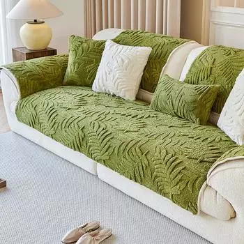 Утолщенные фланелевые чехлы для дивана для гостиной, нескользящие универсальные полотенца для дивана, зимние теплые жаккардовые полотенца для дивана, рождественские украшения A 70x70