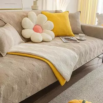Утолщенные хлопковые чехлы для диванов, коврики для домашних животных и детей, чехлы для диванов, противоскользящие чехлы для диванов, однотонные чехлы для диванов, одеяло для гостиной 90x70