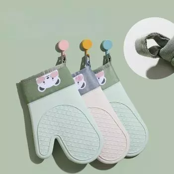 Утолщенные изоляционные и противоожоговые перчатки, кухонная духовка, силиконовые перчатки, бытовая микроволновая печь, партия перчаток для выпечки, устойчивых к высоким температурам B