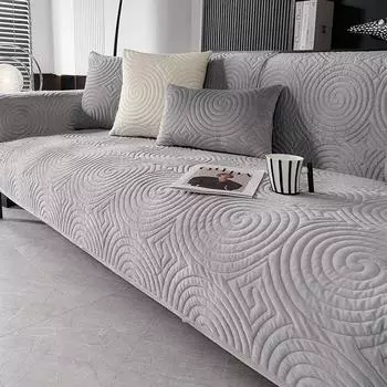 Утолщенные короткие плюшевые чехлы для диванов, противоскользящий коврик для дивана, зимние теплые чехлы для диванов для гостиной, однотонное полотенце для дивана A 70x70