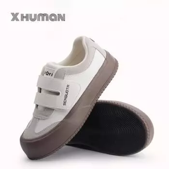 Утолщенные кроссовки с подошвой 2025 года Новые женские повседневные теннисные туфли Murad Velcro Kawaii Sports Shoes 35 белый