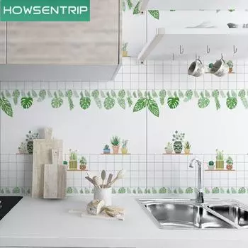 Утолщенные кухонные обои из ПВХ с ароматным ароматом, самополирующиеся кухонные масляные и водонепроницаемые наклейки, высокотемпературные обои 0.6x1m