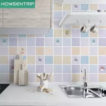 Утолщенные кухонные обои из ПВХ с суккулентами, самополирующиеся кухонные масляные и водонепроницаемые наклейки, высокотемпературные обои 0.6x1m