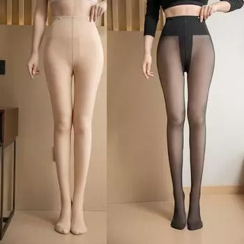 Утолщенные нагота с высокой талией термочулки женские чулки зимние колготки голые ноги артефакт nude-160g
