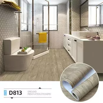 Утолщенные наклейки на пол, самоклеящиеся обои для ванной комнаты, кухни, водонепроницаемые, износостойкие виниловые наклейки на стену, Papel De Parede 60cm x 3m