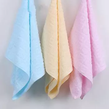 Утолщенные однотонные полотенца из хлопка, мягкие, впитывающие, для волос, для семейной ванной комнаты, для отеля, для взрослых и детей, салфетки для ванны 33x69cm жёлтый