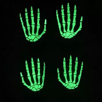 Утолщенные перчатки для Хэллоуина с полным пальцем, перчатки для Хэллоуина с костяными когтями для велоспорта белый