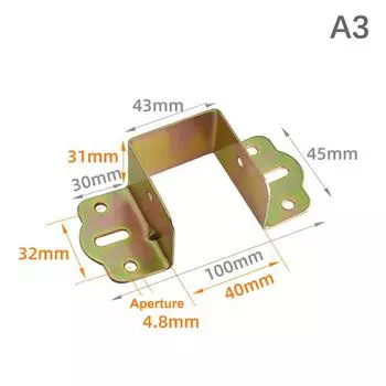 Утолщенные петли для кровати Крючок Угловой код Кровать Балка Опора Металлическая стойка Фиксированный соединитель Фурнитура Аксессуары A3