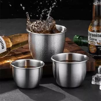 Утолщенные пивные кружки из нержавеющей стали для кемпинга на открытом воздухе, кофейная чашка в западном стиле, однослойные чашки для холодной воды для домашнего ресторана 180-400ml