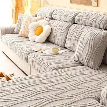 Утолщенные плюшевые эластичные чехлы на сиденья для диванов, L-образный угловой диван, подушка, чехол, универсальный матрас для дивана Backrest Cover S