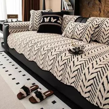 Утолщенные плюшевые чехлы для диванов для гостиной, зимний теплый коврик для дивана, мягкий универсальный противоскользящий защитный чехол для дивана, полотенце для домашнего декора 1pc 30x50 pillowcase