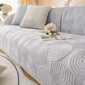 Утолщенные плюшевые чехлы для диванов, нескользящие роскошные диванные полотенца, зимние теплые чехлы для диванов, однотонные мягкие диванные коврики для гостиной A 70x70