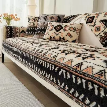 Утолщенные плюшевые чехлы для диванов, нескользящий коврик для дивана, зимние теплые моющиеся чехлы для диванов для гостиной, бархатное мягкое полотенце для дивана 70x70cm серый