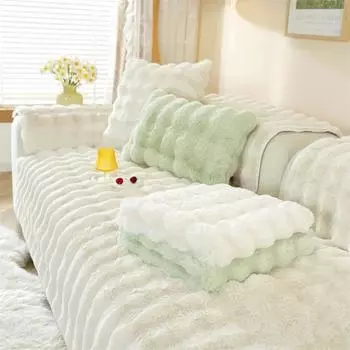 Утолщенные плюшевые чехлы для диванов, подушек для гостиной, домашних животных, детей, диванных ковриков, нескользящие чехлы для кресел, защитные чехлы для сидений Bankhoes 70*70cm коричневый