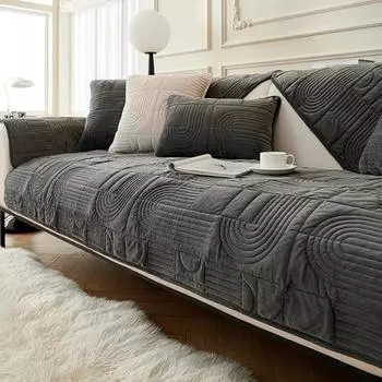 Утолщенные плюшевые чехлы на диван для гостиной, нескользящие зимние теплые диванные подушки для отдыха, универсальный секционный диван, полотенце, домашний декор 70x70 A