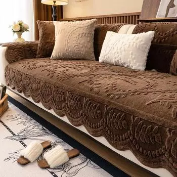 Утолщенные плюшевые диваны, нескользящие жаккардовые чехлы для диванов в гостиной, роскошный чехол для дивана во французском стиле, защитная мебель 90x70 A