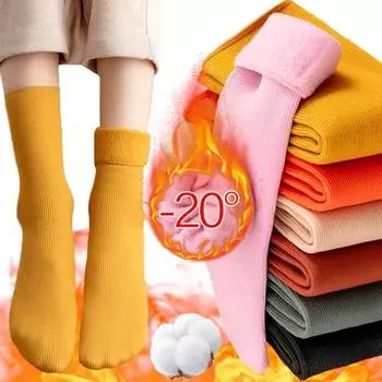 Утолщенные плюшевые носки средней длины, зимние теплые термосапоги, мягкие бархатные флисовые носки для женщин и мужчин, домашние носки для сна на полу