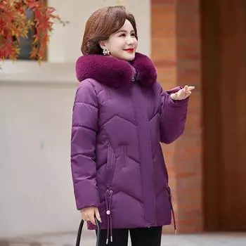 Утолщенные пуховые куртки Mom Medium и Old, женские куртки средней и большой длины, зимние куртки L