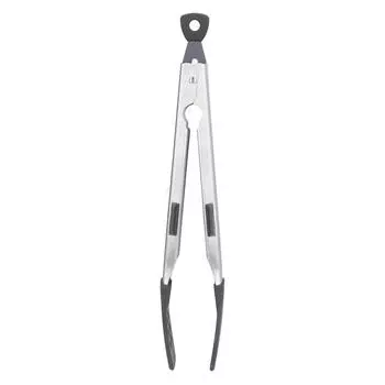 Утолщенные щипцы для еды из нержавеющей стали 304, противоскользящие, устойчивые к коррозии, щипцы для барбекю для ресторана чёрный