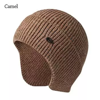 Утолщенные шапки-бини, сохраняющие тепло, вязаная шапка, повседневная шапка-чепчик для мужчин и женщин верблюд