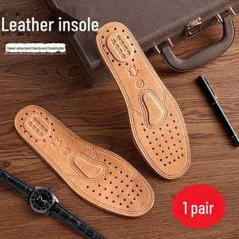 Утолщенные стельки из натуральной кожи, впитывающие влагу, дышащие, дезодорирующие, для мужчин и женщин Size 36 коричневый