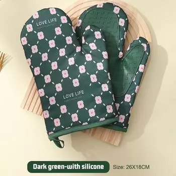 Утолщенные теплоизоляционные перчатки с силиконом, устойчивые к ожогам, для микроволновой печи, для выпечки, перчатки, устойчивые к высоким температурам