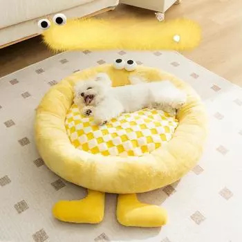 Утолщенные теплые плюшевые брикеты для собак на осень и зиму в виде эльфа, плюшевое гнездо для глубокого сна, гнездо для кошек, товары для домашних животных XS: 40 * 40 * 15cm