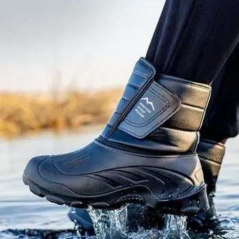 Утолщенные теплые зимние ботинки, короткие нескользящие рыболовные ботинки, мужская хлопковая обувь для подледной рыбалки 39