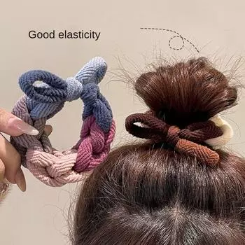 Утолщенные высокоэластичные ленты для волос с бантом, темпераментная дикая резинка, женская завязка для волос, не повредит аксессуары для волос, кольцо для волос