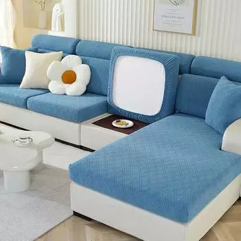 Утолщенный эластичный чехол для дивана, нескользящий простой чехол для дивана, универсальный однотонный чехол для диванной подушки Four Seasons, ткань для полного покрытия Headrest
