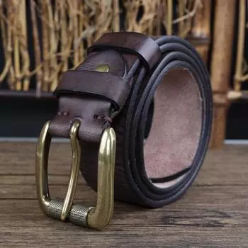 Утолщенный американский ретро мужской ремень ручной работы, первый слой чистой коровьей кожи, модные джинсы, ремень из натуральной кожи, May Kaji 105cm хаки