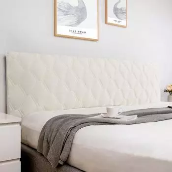 Утолщенный бархатный чехол на изголовье, универсальный супер мягкий гладкий стеганый чехол на голову, однотонный пылезащитный чехол на спинку кровати W100 x H70cm розовый