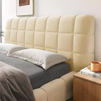 Утолщенный бархатный плюшевый стеганый чехол на изголовье кровати, роскошный однотонный чехол для кровати размера «queen-size», фланелевый универсальный чехол на изголовье кровати 120