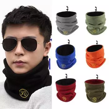 Утолщенный бархатный теплый шарф на шею, зимний двухсторонний флисовый шарф, повседневный универсальный ветрозащитный теплый шарф для мужчин 07