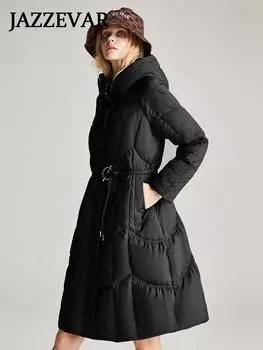 Утолщенный белый утиный пух зимнее пальто для женщин, короткие, большие размеры, теплая одежда M темно-коричневого